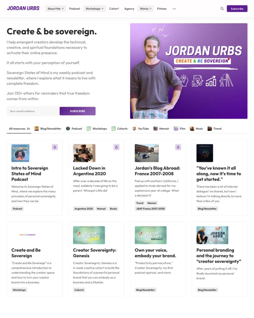 Jordan Urbs | Create & Be Sovereign. - Rinne Theme