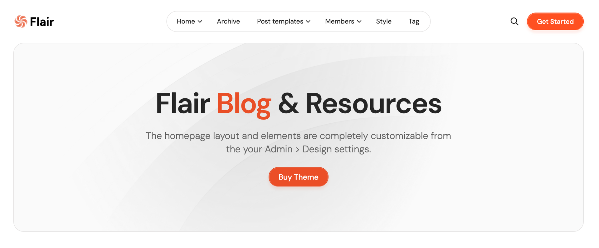 Flair — header & hero CTA