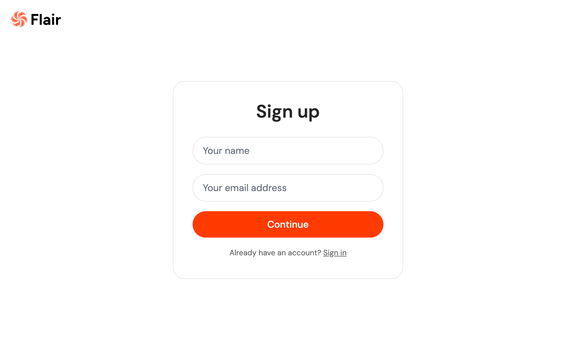 Flair — sign up