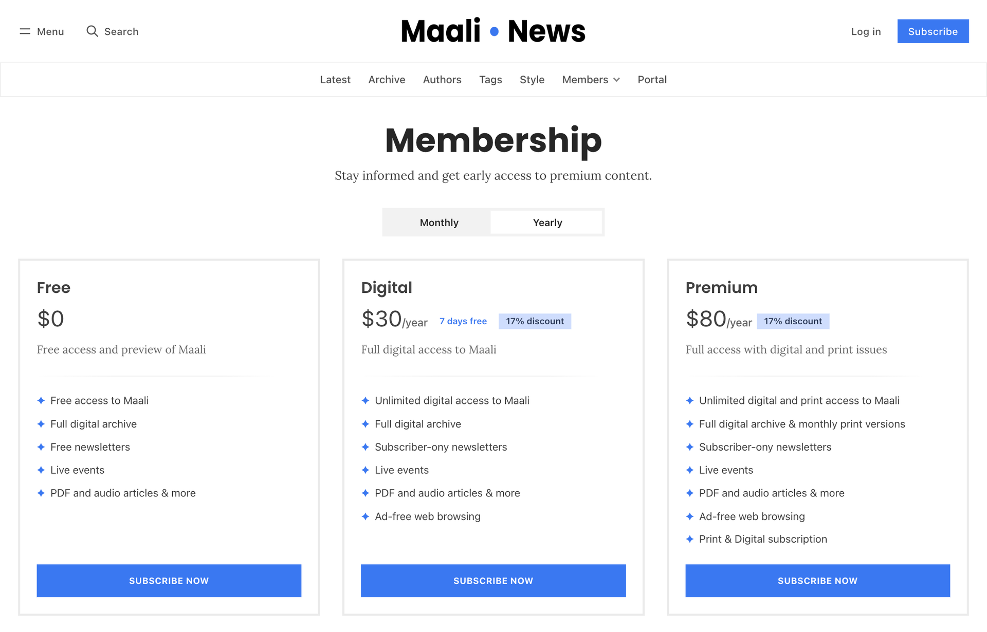 Maali - membership